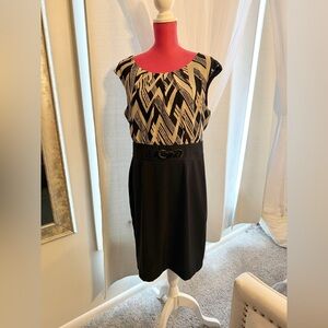 Black and Tan Aztec Print Dress